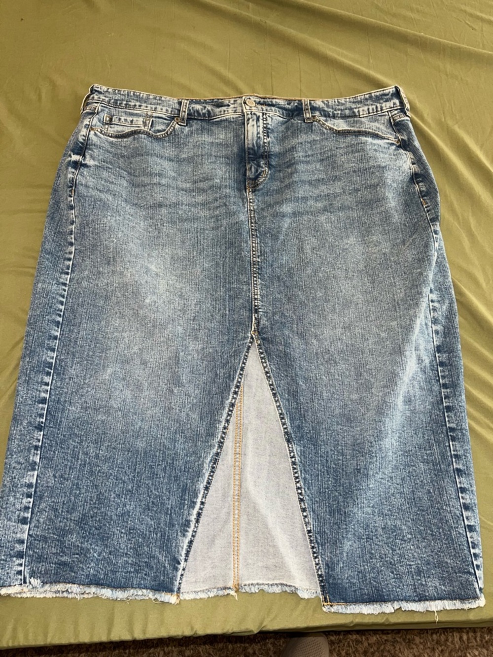 Torrid Light Blue Denim Midi Skirt with Front Slit